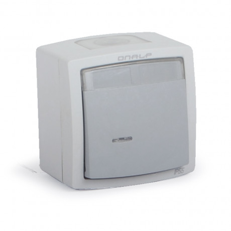 Poussoir de sonnette à voyant avec porte étiquette - étanche