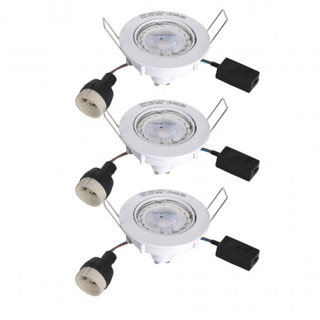 Lot de 3 spots blanc orientables