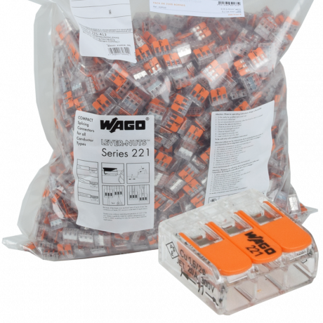 2500 Wago à levier 221-413 / 3 entrées