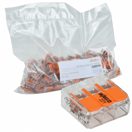 200 Wago à levier 221-413 / 3 entrées