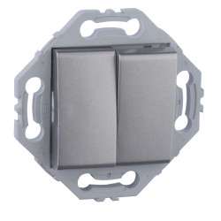 Double va et vient ou interrupteur gris alu