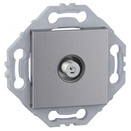 Prise SAT F gris alu