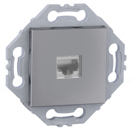 Prise RJ45 gris alu. CAT6 blindé Grade 3