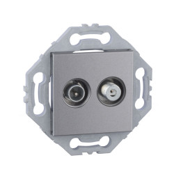 Prise TV SAT gris alu