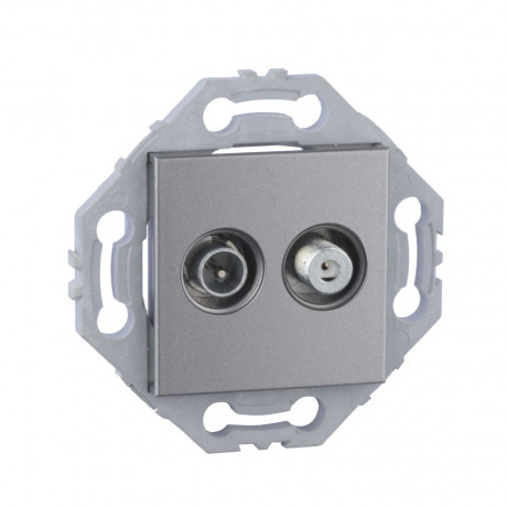 Prise TV SAT gris alu