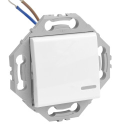 Poussoir lumineux blanc. Fonction témoin ou voyant