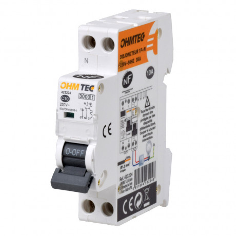 Disjoncteur à vis 1P+N 3kA 10A