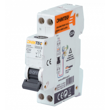 Disjoncteur à vis 1P+N 4,5kA 32A