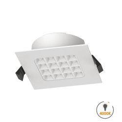 Spot à encastrer downlight carré à LED 10W - transformateur intégré - 4000K - 1000lm - 110x110mm