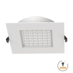 Spot à encastrer downlight carré à LED 18W - transformateur intégré - 3000K - 2000lm - 190x190mm