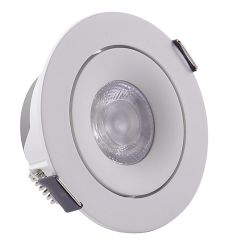 Spot à encastrer orientable downlight rond à LED 7W - 3000K - 565lm - Ø83mm