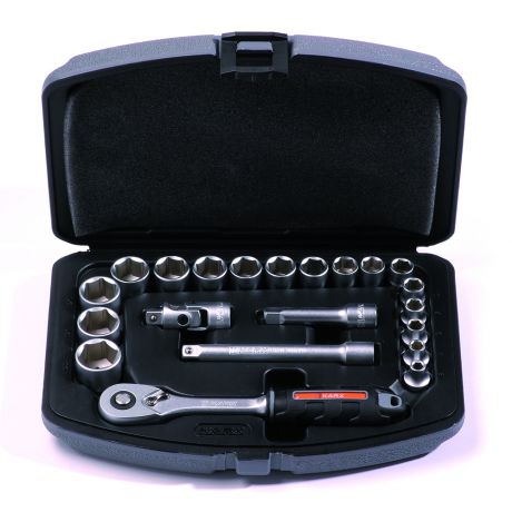 COFFRET A CLIQUET 3/8" 21 PCES