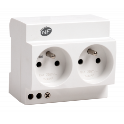 Double prise modulaire 2P+T 16A