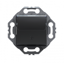 Poussoir pour sonnette anthracite avec porte étiquette