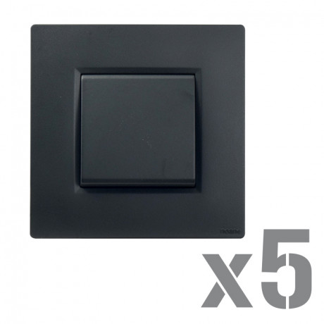 5 interrupteurs ou va-et-vient + 5 plaques anthracite