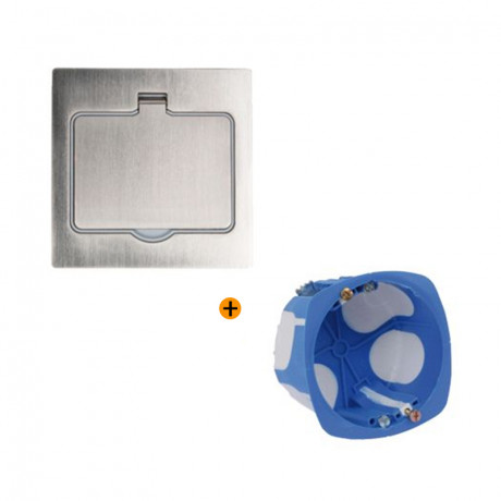 Prise au sol 16A avec sa boîte d'encastrement