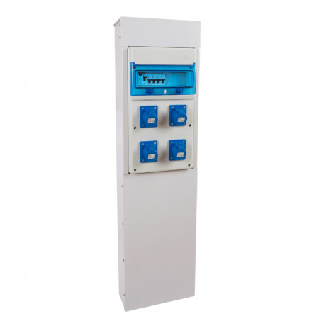 Borne de camping métallique avec 4 prises CEE 10A